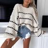 Ayollar Kuz Qish Katta Hajmli Yo'lli O-bo'yin Sviteri Bo'sh Kundalik Pullover Ayollar Trikotaj Sviterlari