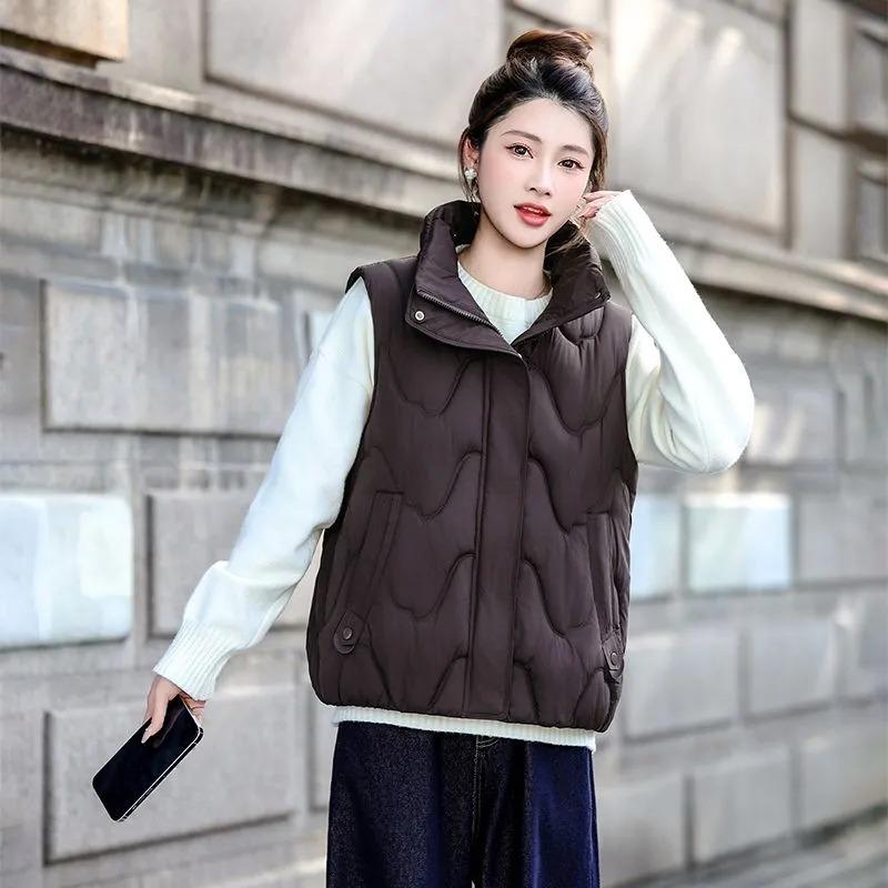 Korean Style Thick Sleeveless Casual Winter Polyester Vest