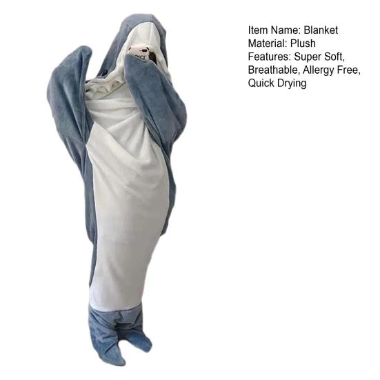 Удобное одеяло в виде акулы, не вызывает аллергии, сохраняет тепло, устойчив к выцветанию, спальный мешок в форме акулы, товары для дома