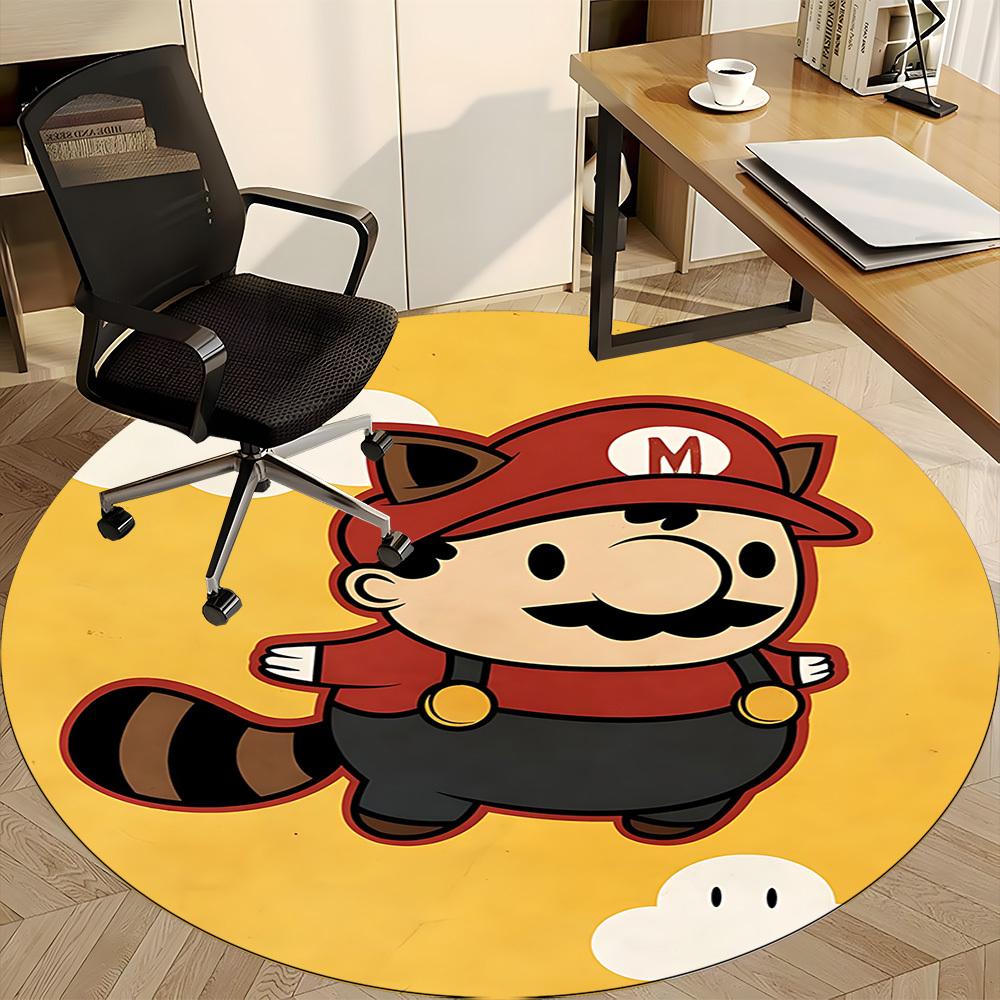 1pc Mario Office Round Area Rug, Under Office Chairs Bedroom Living Room Home Decor, Room Decoa1016219