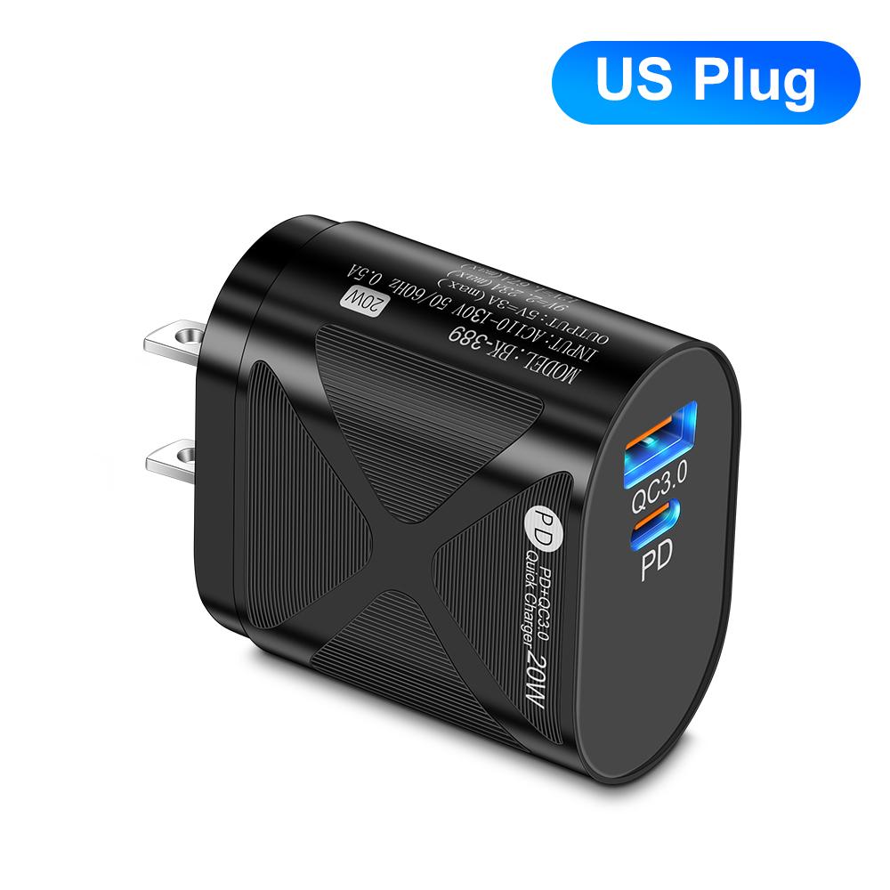 20 Вт PD быстрое зарядное устройство QC 3.0 USB C зарядное устройство для iPhone 16 Pro 15 14 13 12 Xiaomi зарядное устройство для мобильного телефона адаптер быстрой зарядки