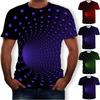 Stylish 3d Printing Round Neck Short Sleeve Shirt For Men In Soft Breathable Fabric