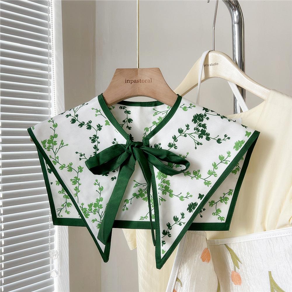 Shawl Fake Collars for Women Detachable Lapel Shirt Bowknots Scarf Girls Summer Dress False Collar Neckwear Cape Corbatas