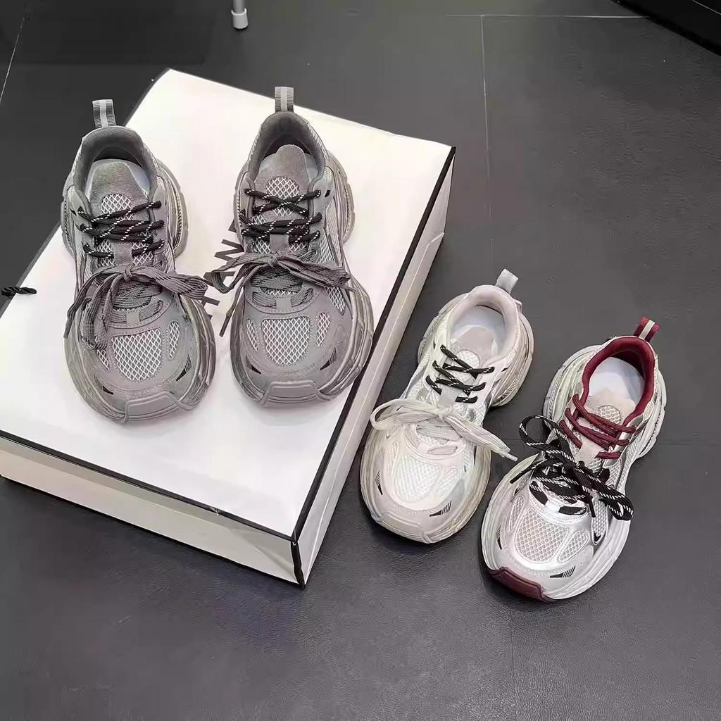 Кроссовки на толстой подошве, увеличивающие рост, женские, модные, 2025, осенние новинки, сетчатые, нескользящие, повседневные, дышащие, удобные спортивные туфли