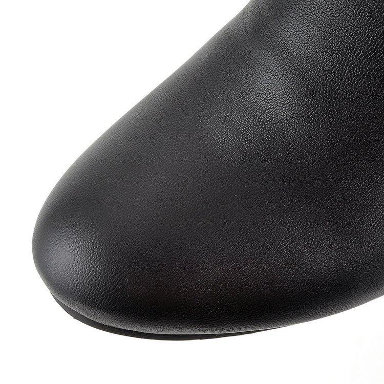 Women Boot Stylish High Boots Low Heel Soft PU Leather