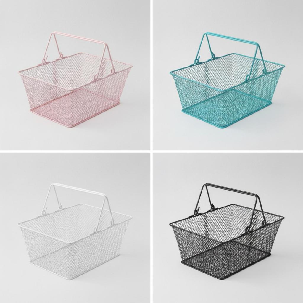 Metal Wire Shopping Basket Portable Ventilated for Shoppers