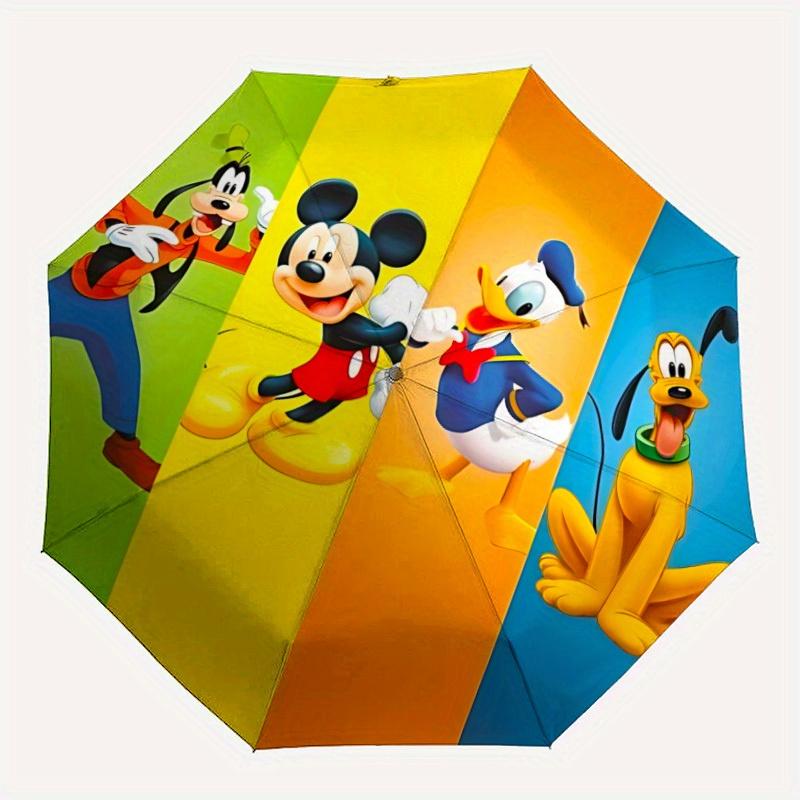 1pc Mickey, Pluto Automatic Folding Umbrella - Portable Foldable Design with 8 Ribs, Durable Plastic & Iron Frame, Outdoor Umbrella yy250731057
