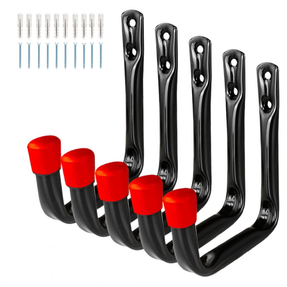 5Pcs Garage Storage Hooks Heavy Duty Garage Storage Hooks Wall Mount Hooks Bike Hangers No Drilling Display Organizer