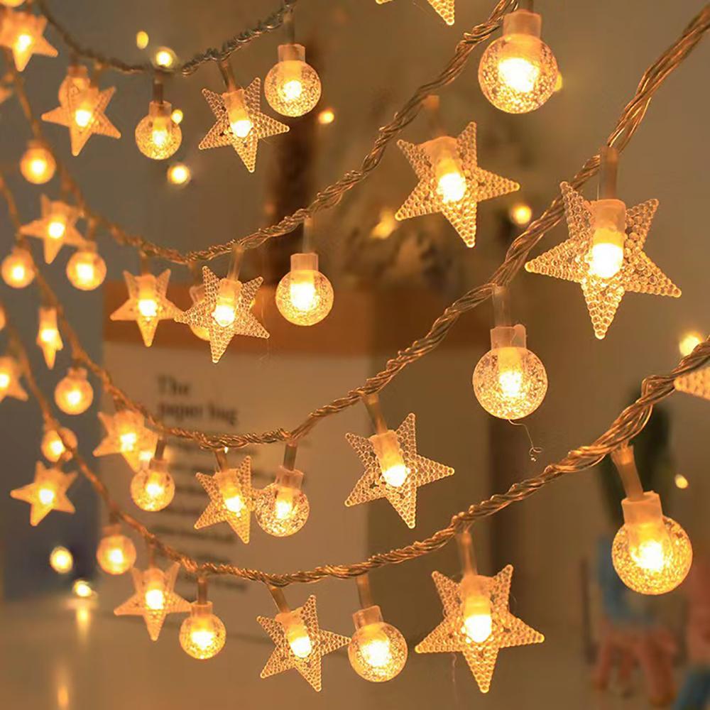 LED Fairy Lights with Snowflake Star Ball Design for Christmas