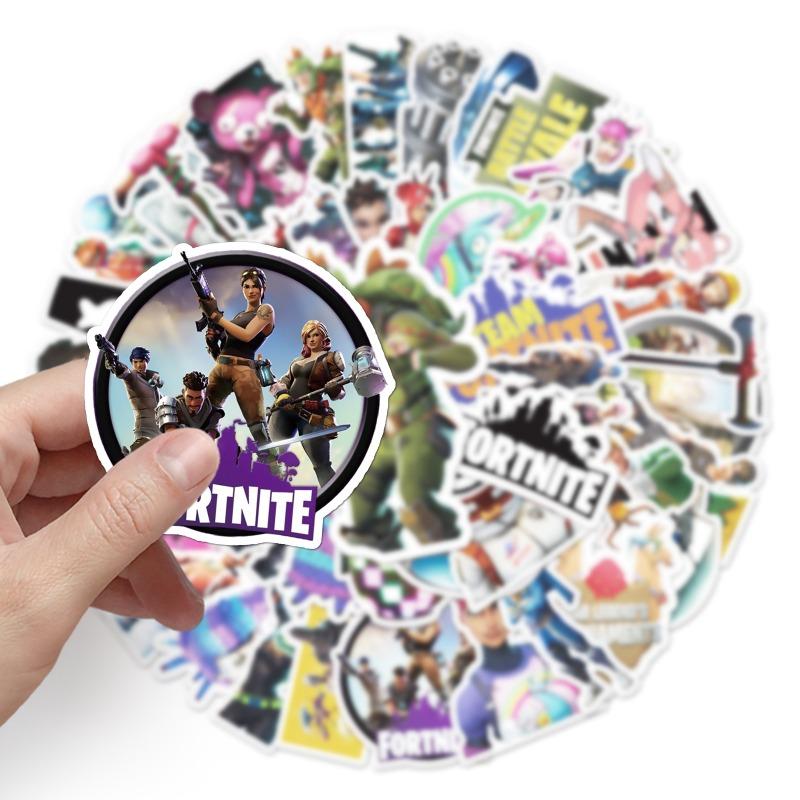 50pcs Fortnite Waterproof Sticker Graffiti Game Character Scooter Gaming Handbooks Computer Decoration Sticker