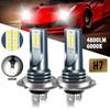 1/2pcs H7 Led Headlight Bulb Kit Car Fog Light Bulbs High Low Beam 110w 30000lm Super-Bright 6000k White Led Lights For Vehicles