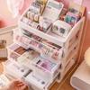 Корейская милая косметичка с кроликом, настольная коробка для хранения косметики, выдвижной органайзер для хранения ювелирных изделий, полки для хранения