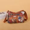 Middle-Aged Mother Bag Stitching Color Block Crossbody Bag Women Retro Multi-Compartment Large Capacity Shoulder Bag