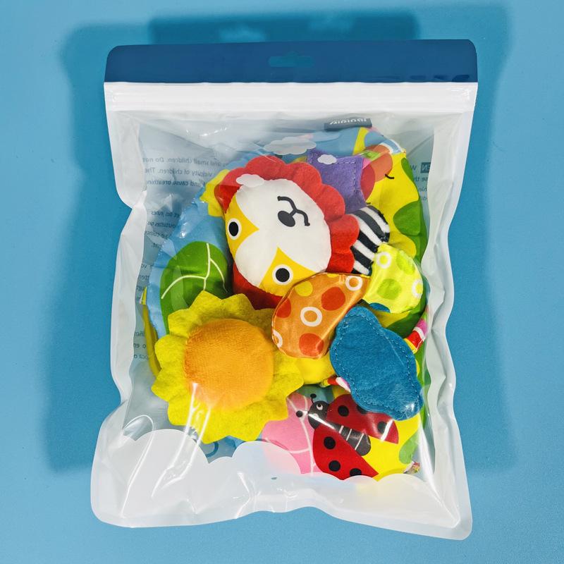 Rainbow Leaves Baby Crib Mobile & Plush Animal Rattle Toy