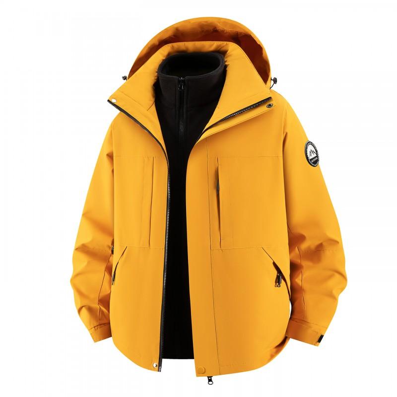 Men Women 3-in-1 Outdoor Waterproof Windproof Jacket With Detachable Down Inner Layer Hiking Camping Winter