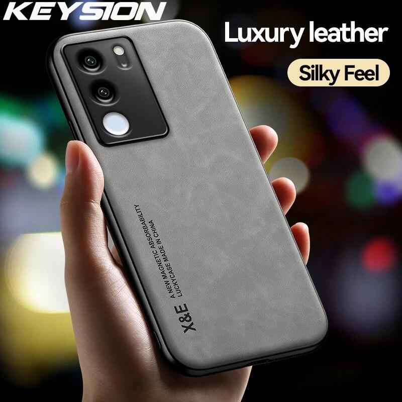 KEYSION Роскошный кожаный чехол в стиле ретро для VIVO V29 5G V29 Lite 5G, мягкий силиконовый + противоударный чехол для задней панели телефона из поликарбоната для VIVO V27 5G V25e
