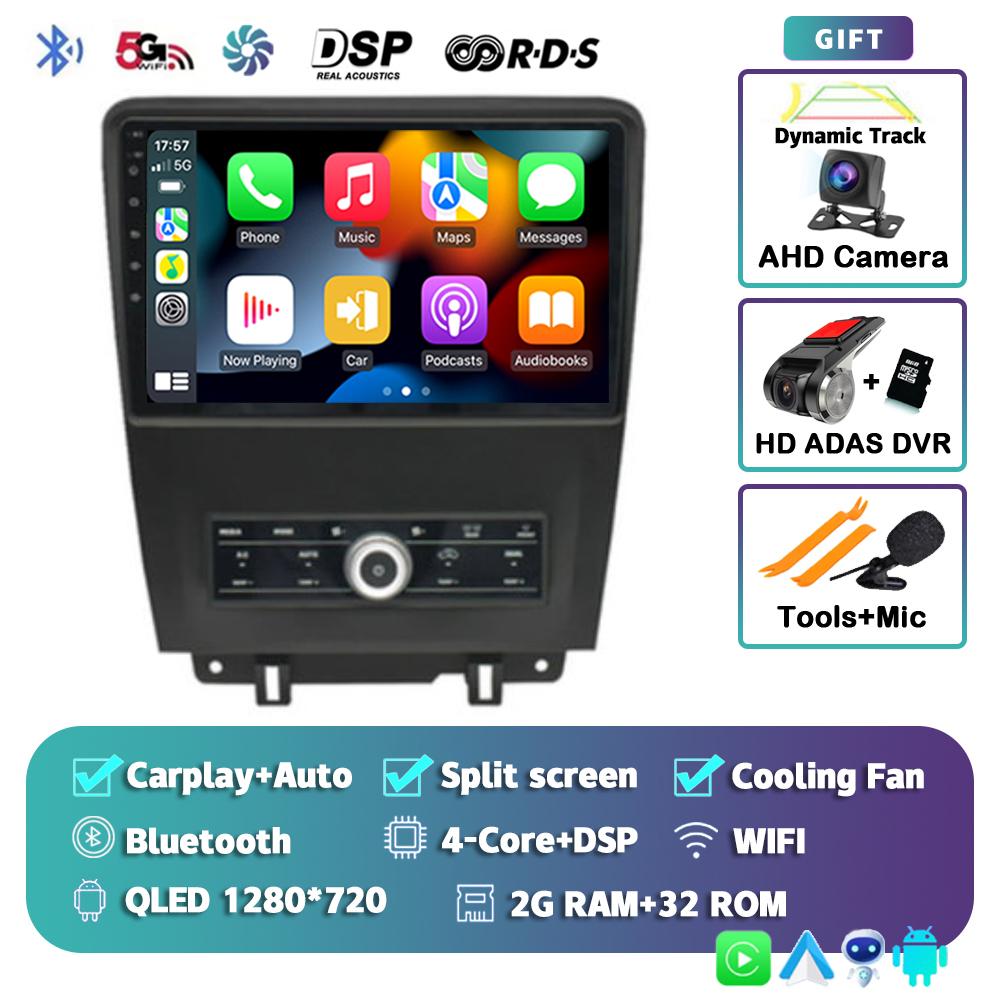Android 14 Carplay Auto для Ford Mustang 2010 2011 2012 2013 2014 Автомобильный радиоприемник Мультимедийный плеер Видео GPS Стерео WIFI+4G 2 din DSP