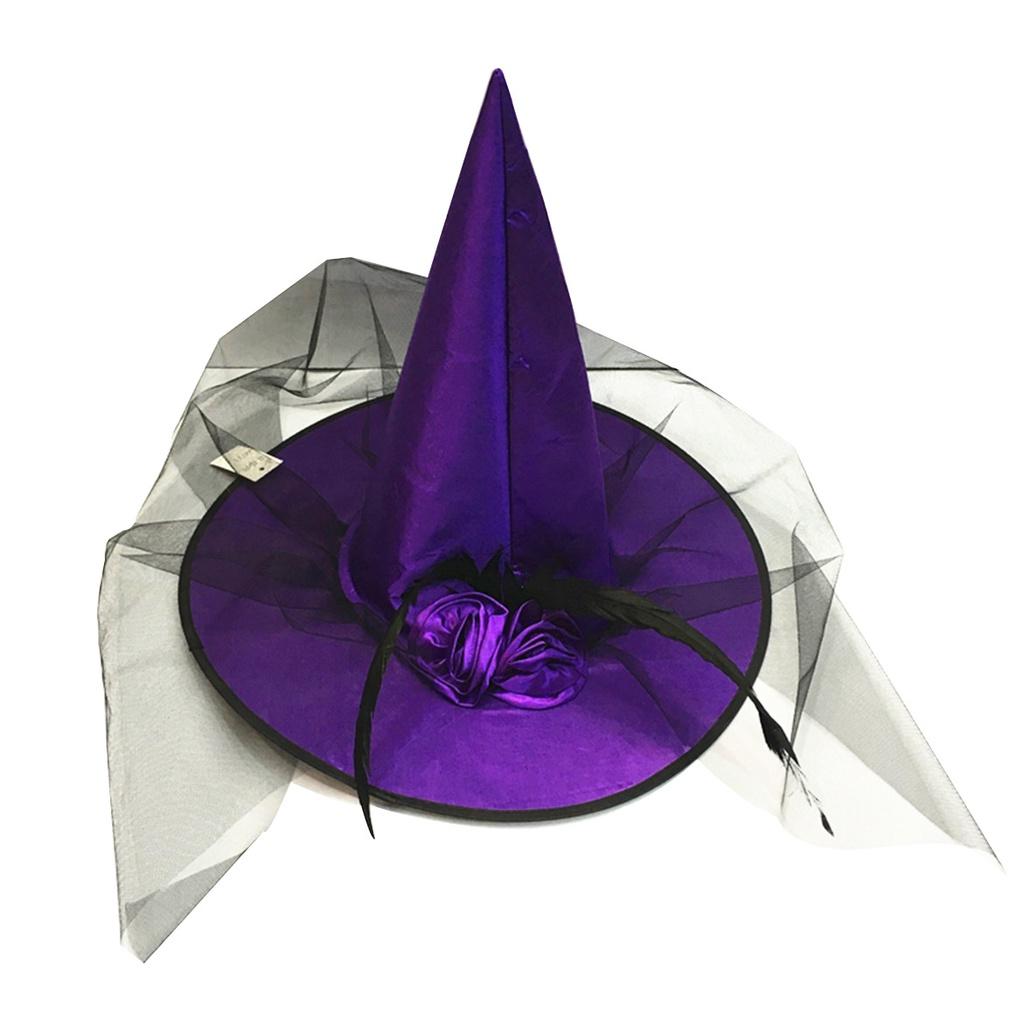 Rose Witch Hat In Red Black And Purple Perfect For Halloween Party And Costume