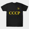 Men Black Print T-shirt Super Large TShirt Ussr Russia No-Cut Transfer Paper Print Cotton Tshirt