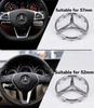 ESU5 Top Quality 52mm 57mm Steering Wheel Center Badge Star Logo Car Emblem with 18 Pins for Mercedes Benz C CLA CLS GLC GLE GLS E