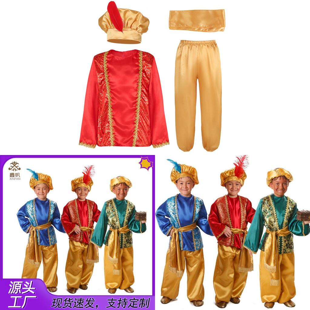 Aladdin Costume For Kids With Polyester Fabric For Stage Performance And Halloween Cosplay