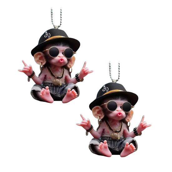 Юшенг Обезьяна Автомобильные Подвески Акриловые 2D Автомобильные Шармы для Рюкзака Брелок Милое Украшение для Зеркала Заднего Вида Рождественский Подарок для Друзей