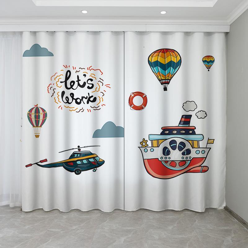 Мультяшные автомобильные самолеты, грузовики, девушки, дети, занавески на окна для детской спальни, гостиной, ванной комнаты, кухни, двери для дома, декор