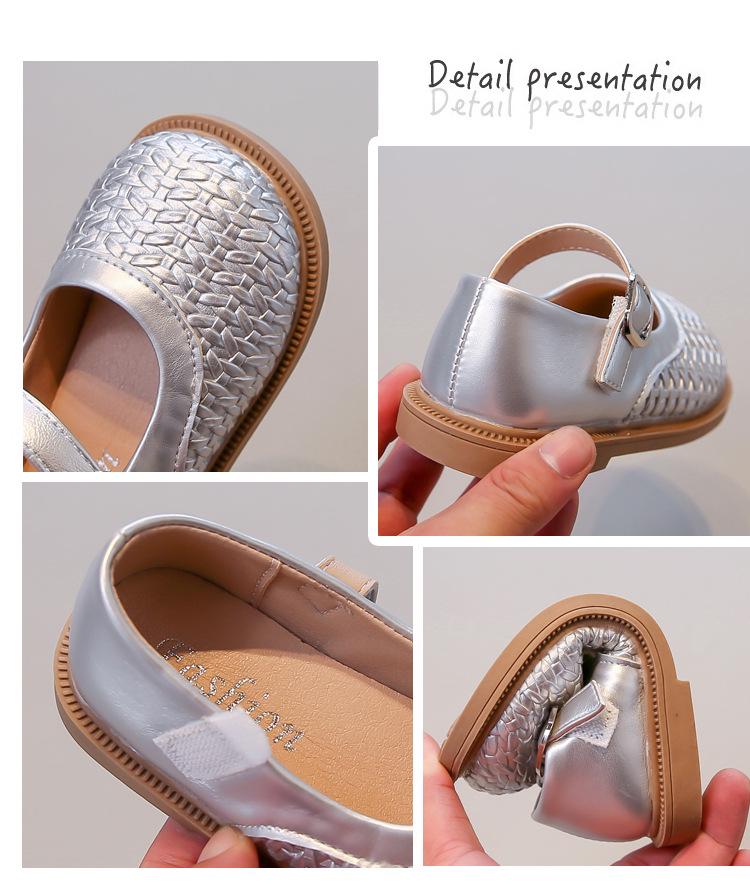 Девочки весна 2026 Мягкая подошва Кожаные Туфли-лоферы Принцессы