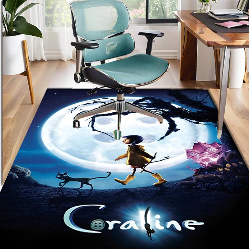 Coraline Pattern Rug, Indoor/Outdoor Mat, for Picnic, Gameroom, Bedroom, Office, Living Room, Home Decor Carpet, Birthday Gift