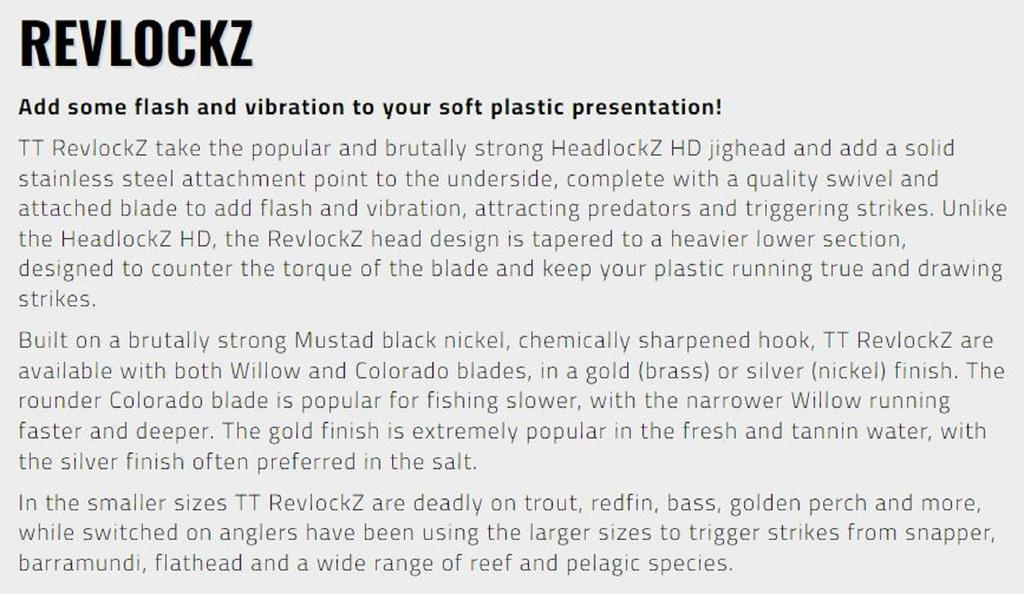 Tackle Tactics TT Revlockz HD Jig Head 1/4 Oz 2/0 2/pack (9360)