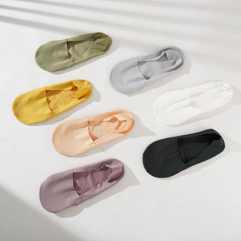 Летние мужские неглубокие бесшовные невидимые носки, однотонные носки из ледяного шелка, универсальные носки, носки-лодочки произвольного кроя