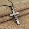 Anime Death Note Necklace With Cross Pendant On Leather Cord For Fans Gift And