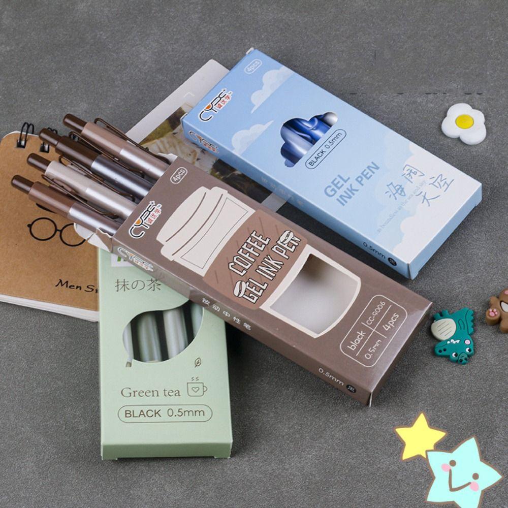 4 шт. Милые 0,5 мм Для письма Креативные канцелярские товары Мягкое прикосновение хлеба Нейтральная ручка Гелевая ручка Шариковая ручка