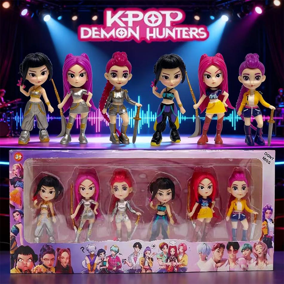 6 шт./комплект K-pop Охотники на демонов Фигурка-игрушка Derpys Tiger Rumi Mira Zoey Sussy Фигурка Кукла Для поклонников Подарок Подарки на день рождения