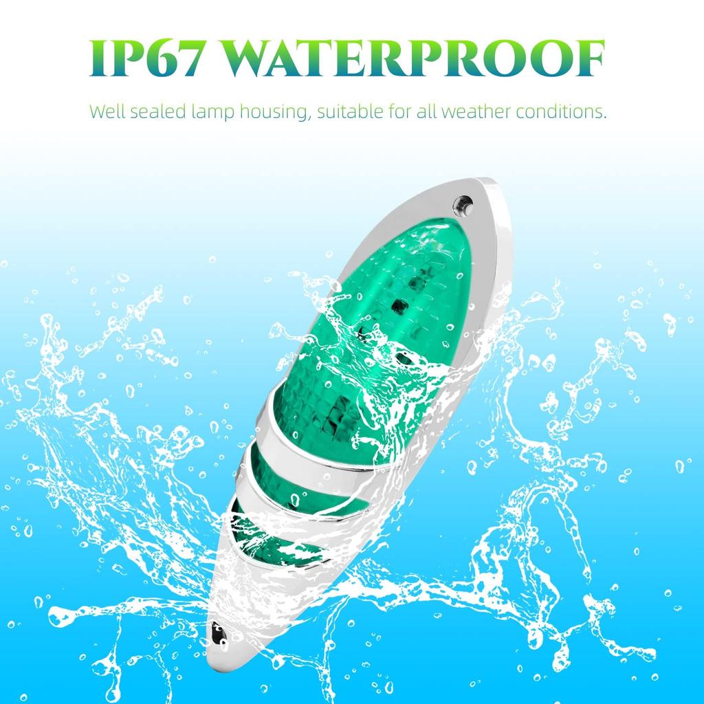 Светодиодный габаритный фонарь 12 В 24 В, универсальный боковой габаритный фонарь, передний задний габаритный фонарь для прицепа, зеленый кемпер,