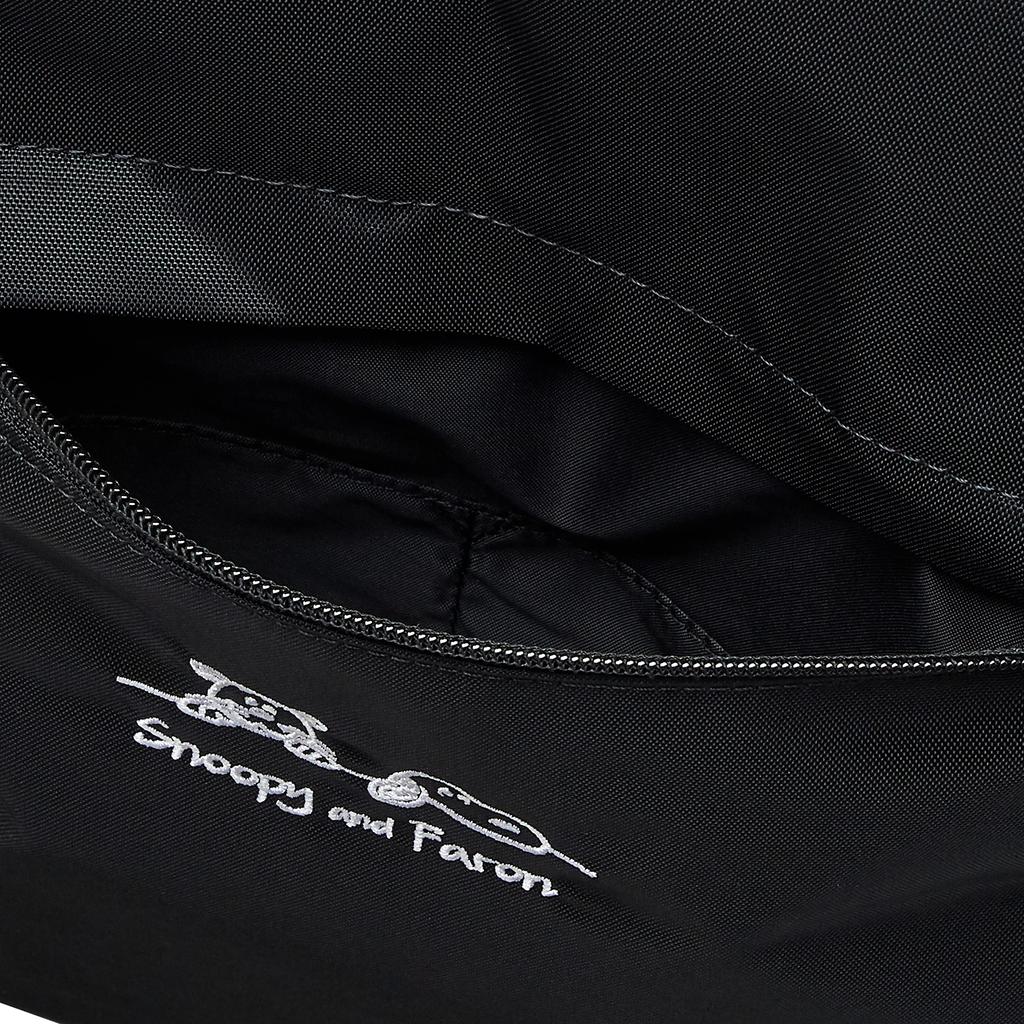 SNOOPY Women's Backpack, Embroidered Logo Tote Bag, 2-Way, Simple, Lightweight, snoopy0263 Black (SPZ-2643), Free Size