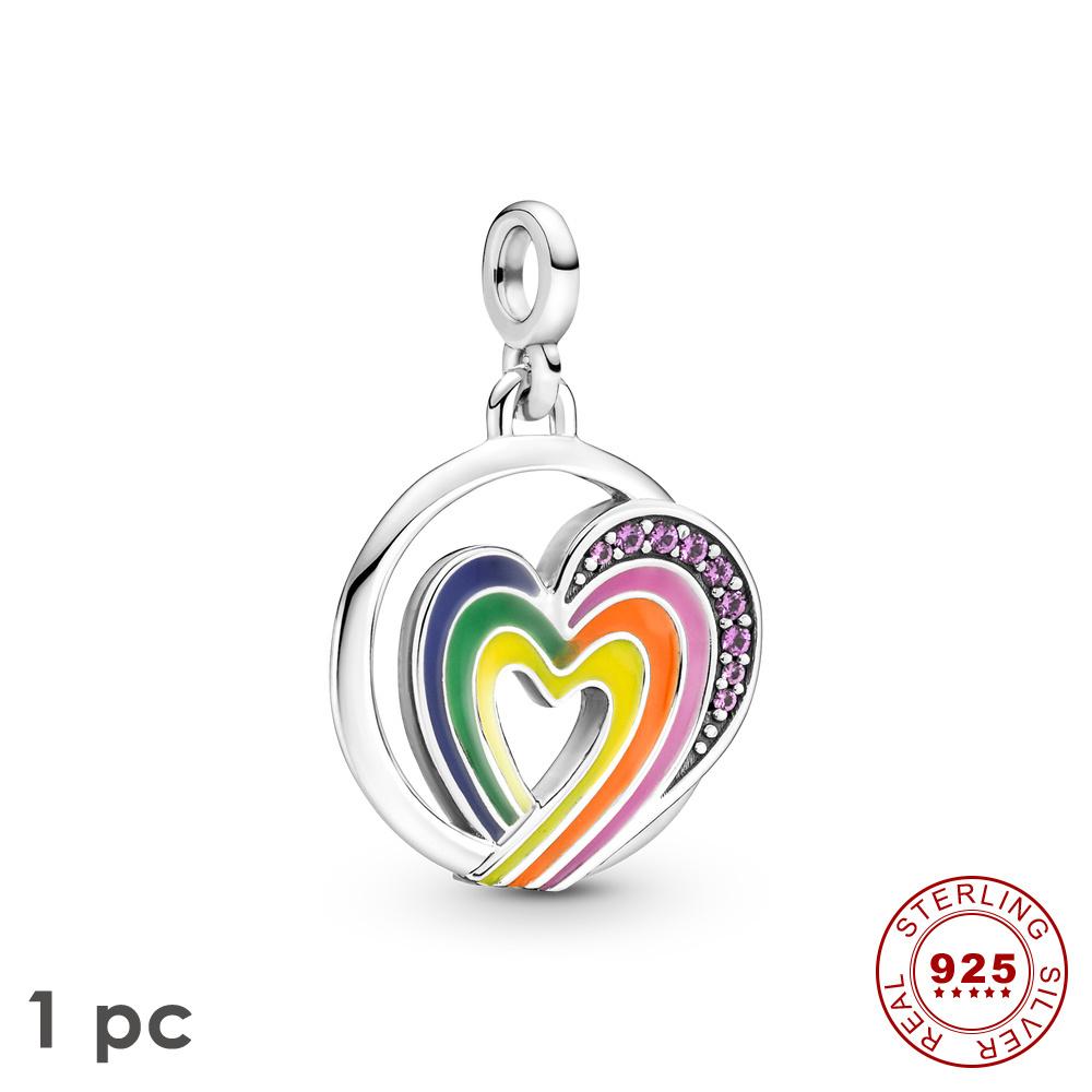 Новый настоящий S925 стерлингового серебра Me Шарм Единорог звезда обруч из бисера подходит оригинальные браслеты Me женские украшения в форме сердца для подарка