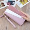 Women's Long Zip Wallet – Korean Style Color Block Clutch with Large Capacity Coin Purse and Phone Pocket
