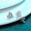 D Color 1ct 2ct Real Moissanite Diamond Heart Stud Earrings  925 Sterling Silver Earrings for Women Wedding Fine Jewelry