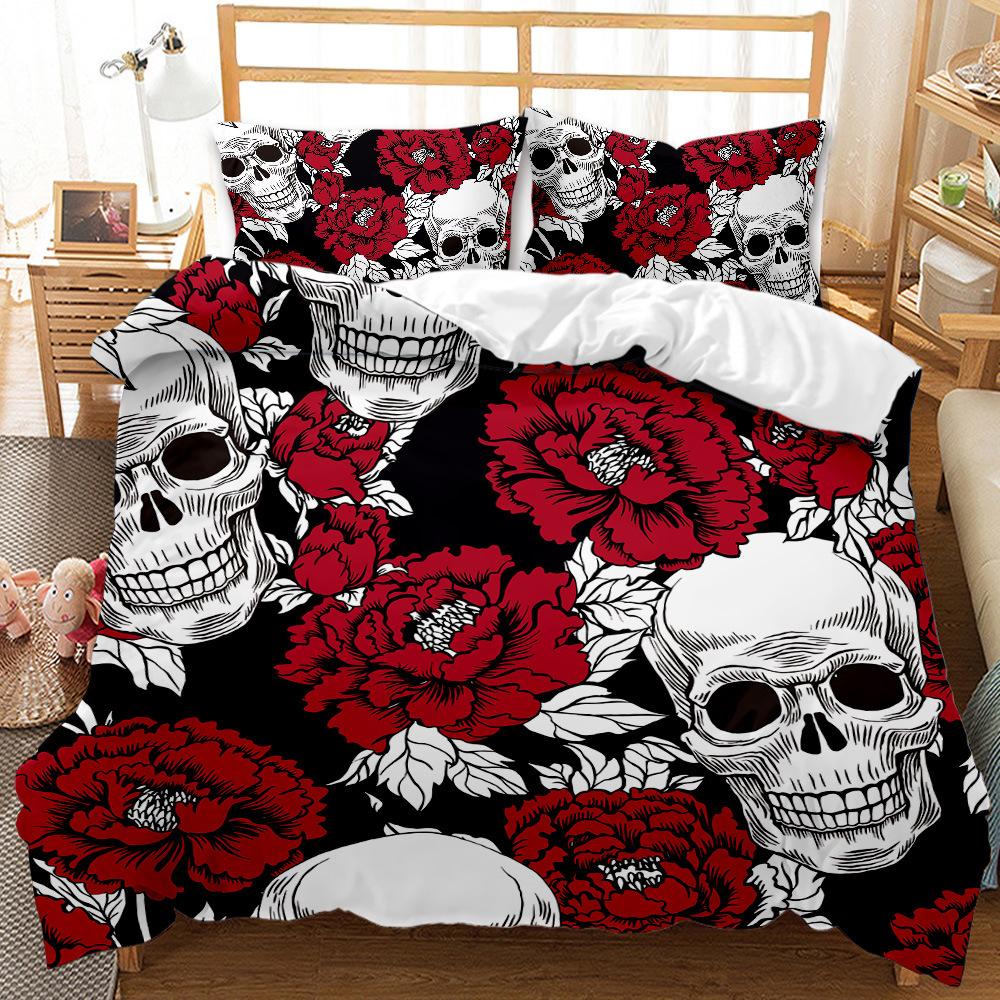 D digital printing urban design quilt cover bed grinding three-piece set