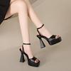 Chunky Heels Women Sandals Summer Shoes Women Sexy Thick High Heels Platform Square Toe Shoes Wedding Shoes Woman Pumps Sandales