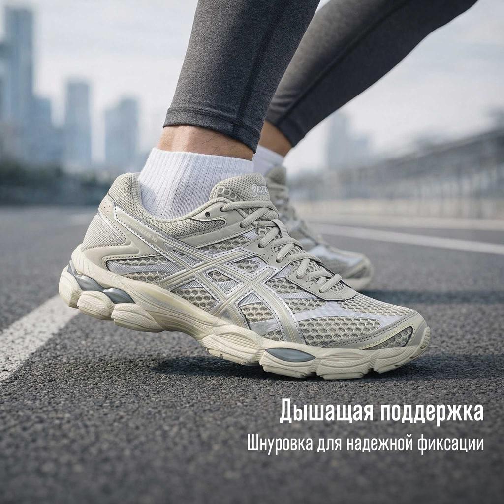Asics Gel-Cumulus 16 Удобные Дышащие Поддерживающие Кроссовки Унисекс Кроссовки для Бега Светло-зеленый 1203A733-300