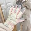Милые медвежьи лыжные перчатки для девочек зимние корейские теплые бархатные утолщенные уличные ветрозащитные водонепроницаемые от холода для велоспорта