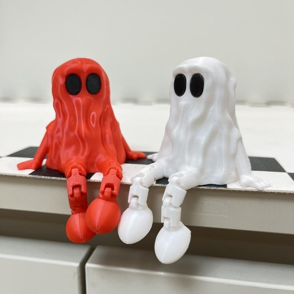 Hand-Painted Ghost Joint Figurines Mini Ghost Statue 3D Printed Ghost Ornament Desktop Display