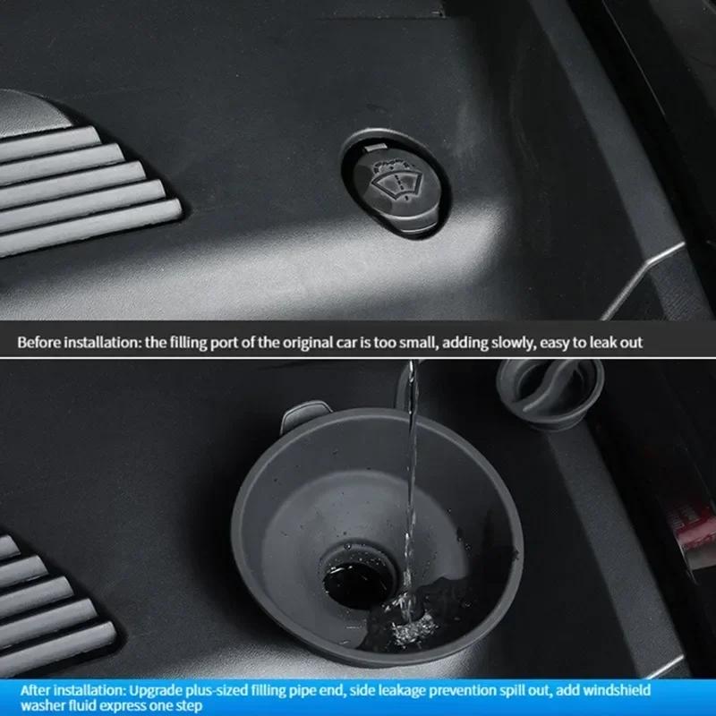 For Tesla Model 3 Y Car Windshield Wiper Arm Hole Protective Cover Water Fluid Lid Cap Inlet Bottle Reservoir Tank Funnel