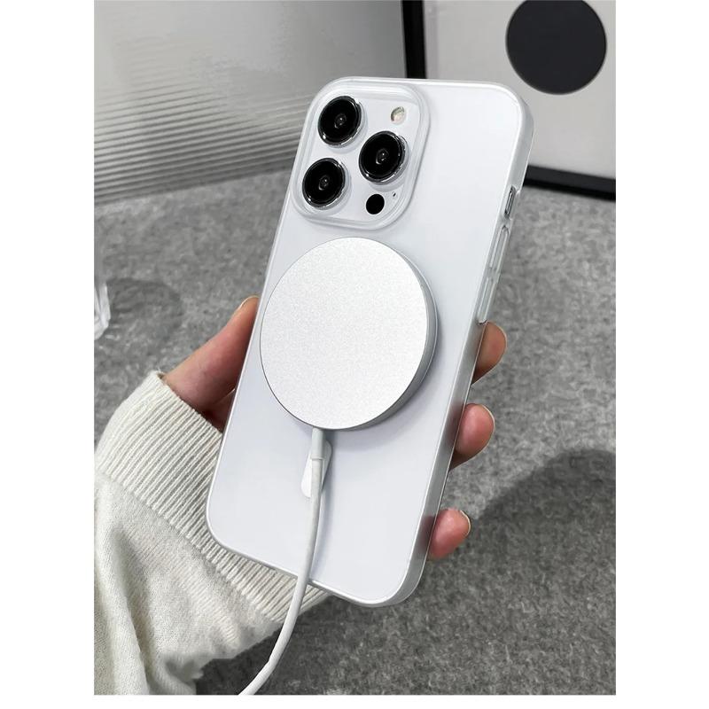Роскошный ультратонкий матовый магнитный беспроводной зарядный прозрачный чехол для iPhone 16 15 14 Plus 13 16 Pro Max Magsafe ударопрочный жесткий защитный чехол для ПК