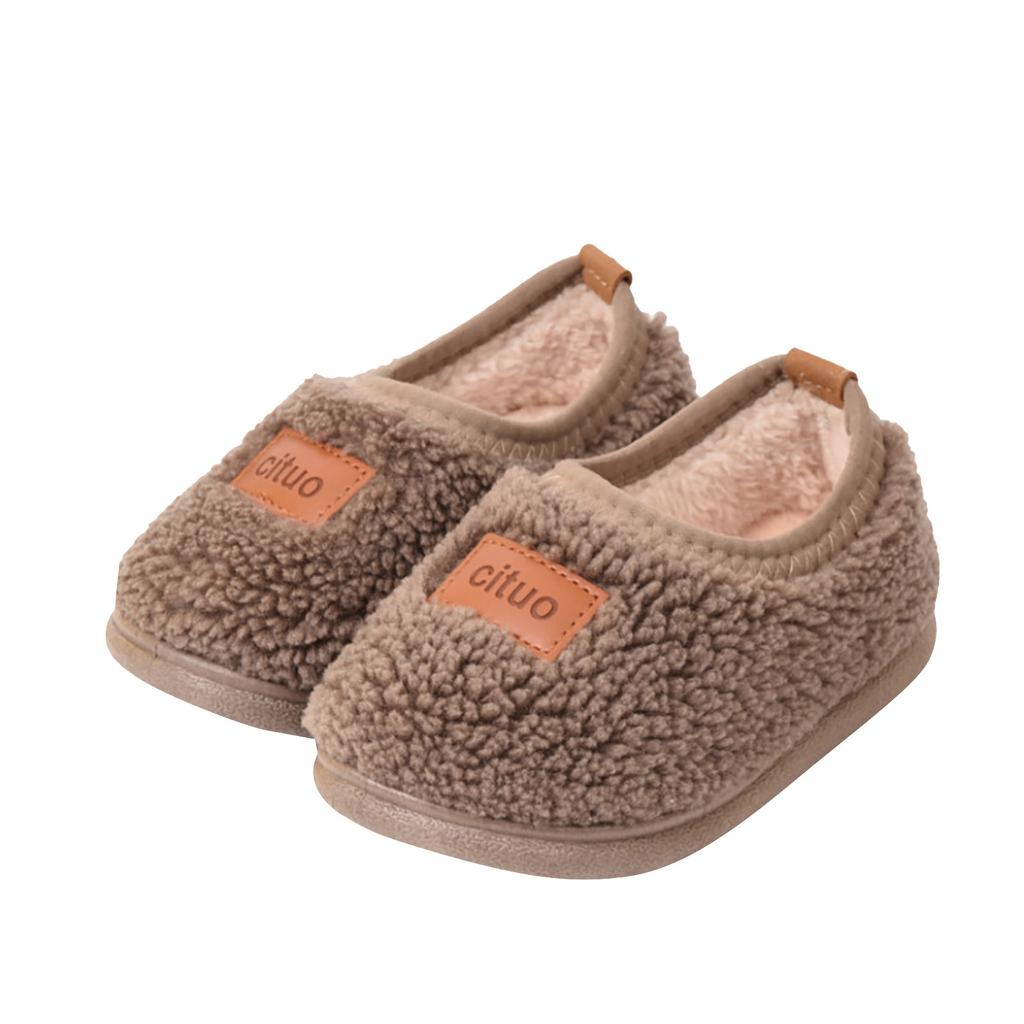 Детская зимняя домашняя домашняя обувь для маленьких мальчиков и девочек, домашние тапочки, теплые носки для детей