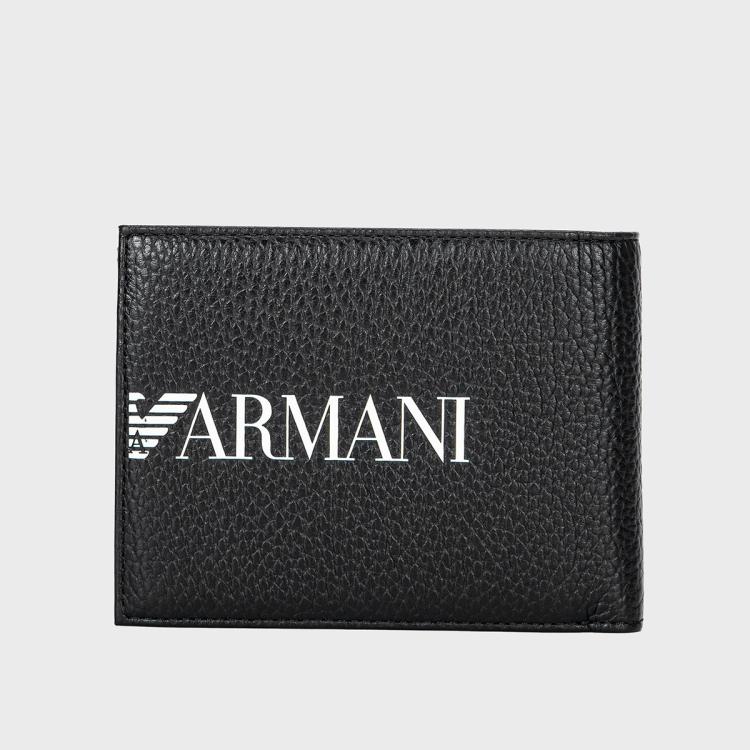 Emporio Armani Простой Логотип Повседневный Портативный Кожаный Кошелек Мужской кошелек Черный EM003591-AF19355-UC001