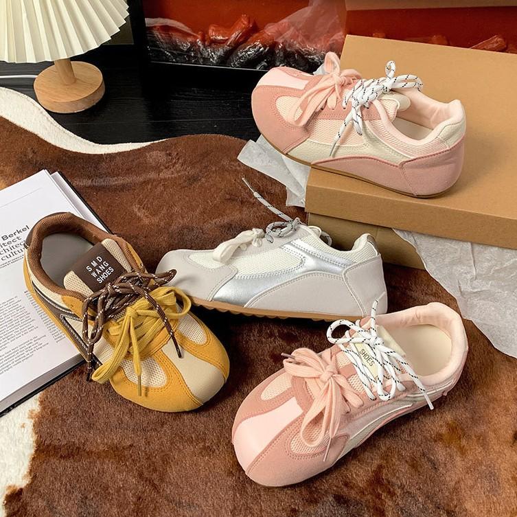 Американские ретро трендовые желтые немецкие кроссовки на платформе женские новинка весны 2025 года универсальные легкие спортивные туфли с мягкой подошвой