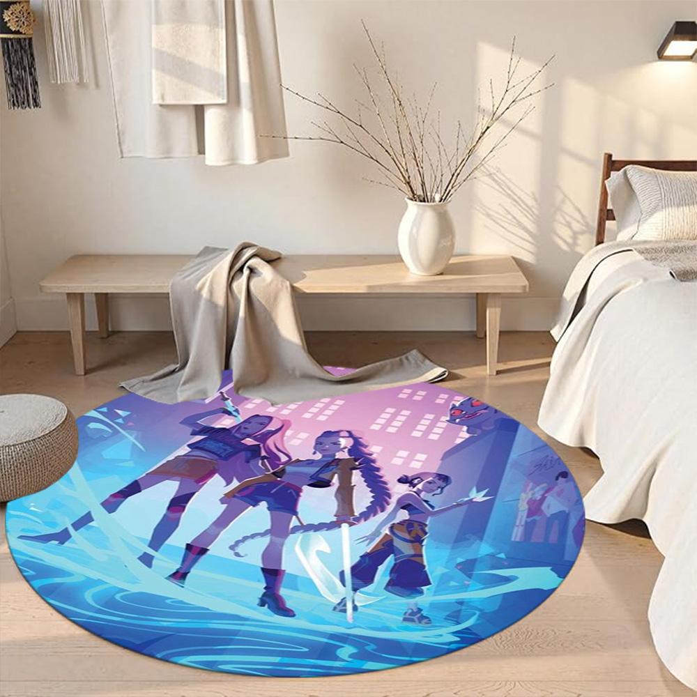 K-pop Round Area Rug Suitable for Foyer Dormitory Playrooms Dining Room Antislip Round Carpet Office home decor Best for Christmas